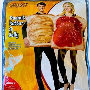 Spirit Halloween couples peanut butter and jelly costumes one size